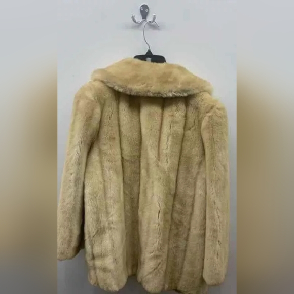 Tissavel France Designer Women Tan Gold Brown Non Fur Coat Sz N/A - Picture 2 of 5